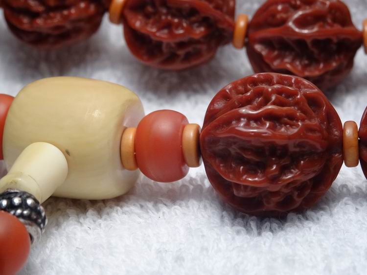 文玩核桃野生包漿掛磁核桃串28個