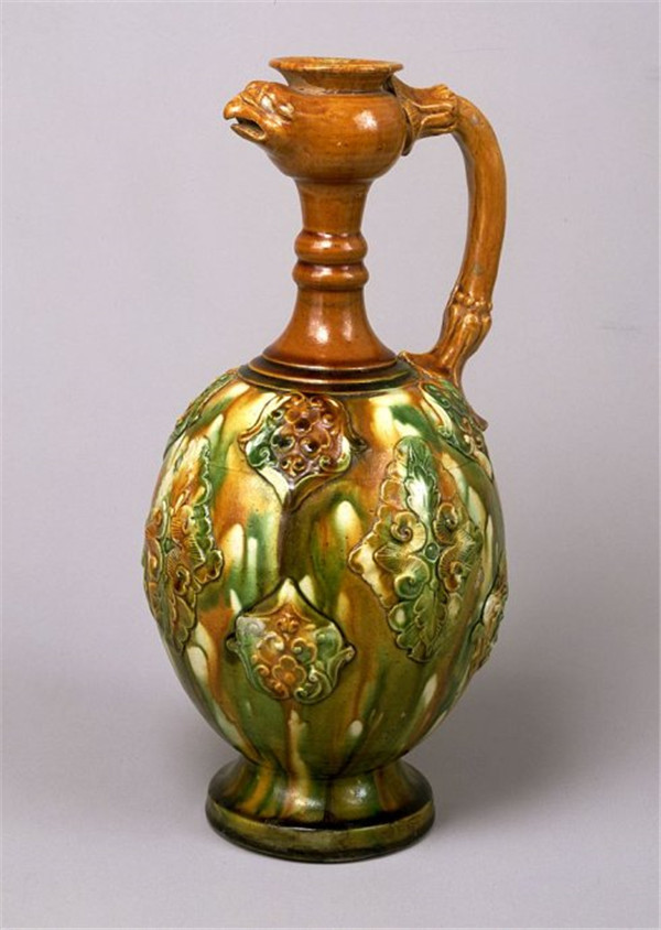 唐三彩風(fēng)首龍柄執(zhí)壺