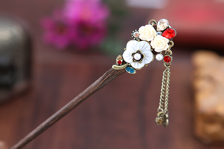 復古匠心啟航閱讀步搖木簪流蘇發(fā)簪