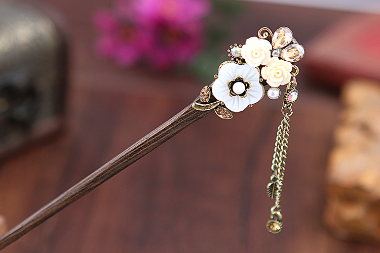 復古匠心啟航閱讀步搖木簪流蘇發(fā)簪