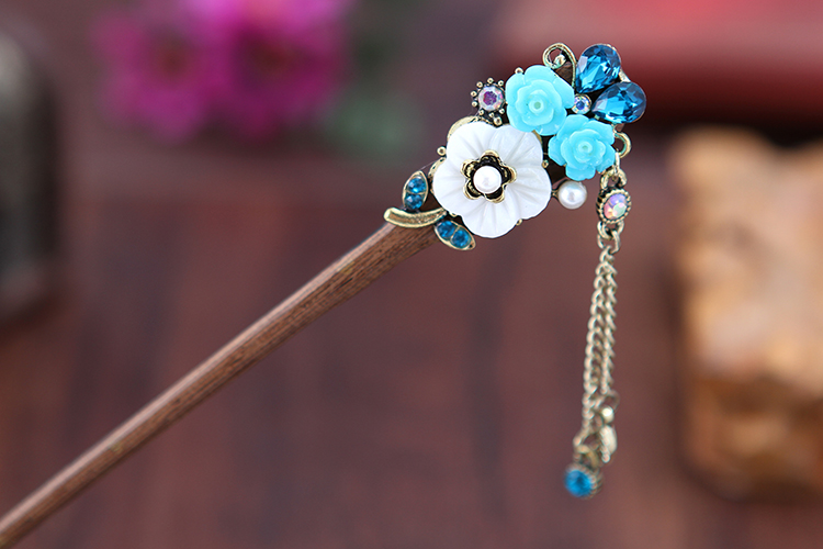 復古匠心啟航閱讀步搖木簪流蘇發(fā)簪