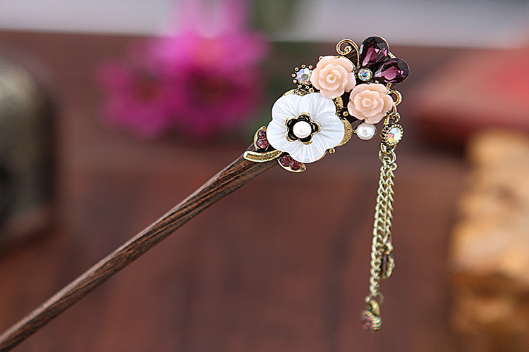 復古匠心啟航閱讀步搖木簪流蘇發(fā)簪