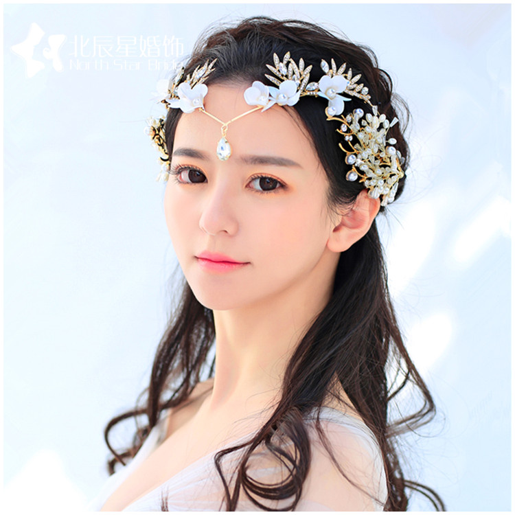 匠心啟航閱讀新娘結(jié)婚花朵水鉆頭飾額飾