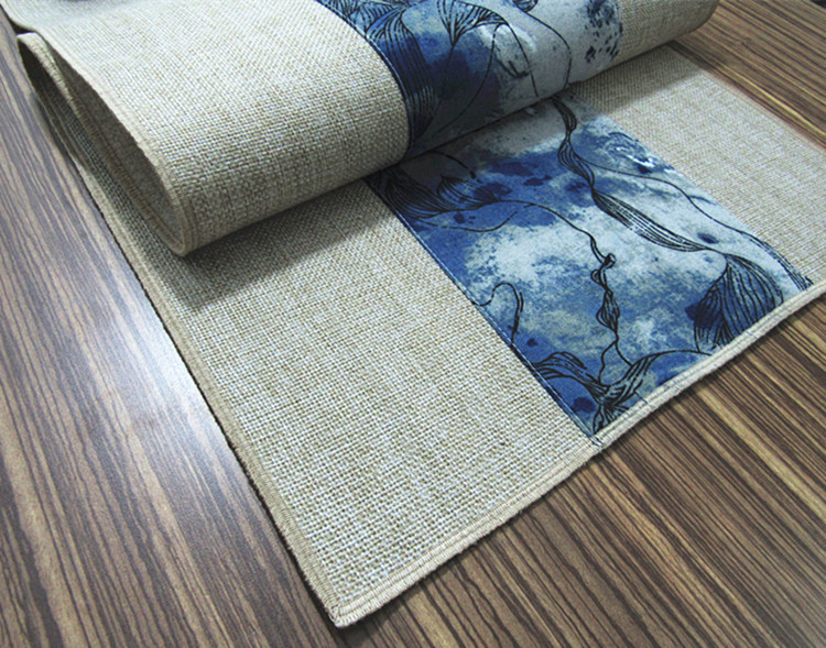 復(fù)古布藝茶巾素雅水墨粗布茶簾