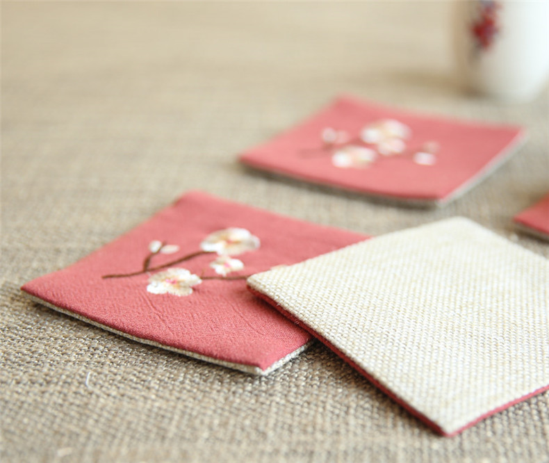 匠心啟航閱讀刺繡花桌旗梅花茶席布藝禪意