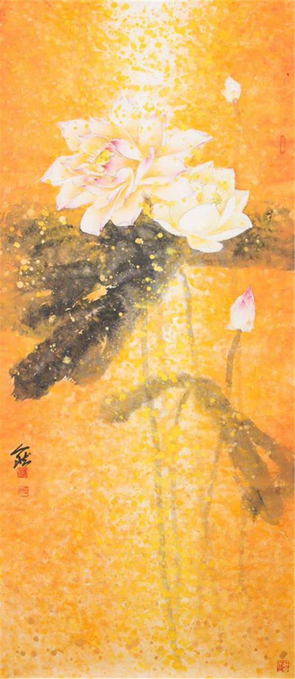 金香典雅荷花國(guó)畫藝術(shù)欣賞