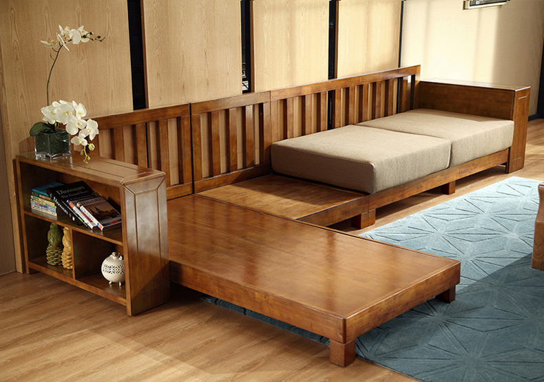 現(xiàn)代新中式實(shí)木橡膠木沙發(fā)組合