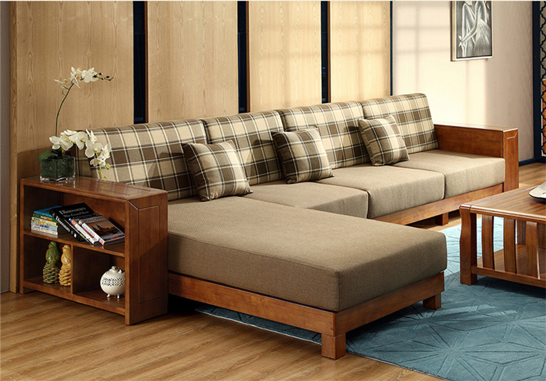 現(xiàn)代新中式實(shí)木橡膠木沙發(fā)組合