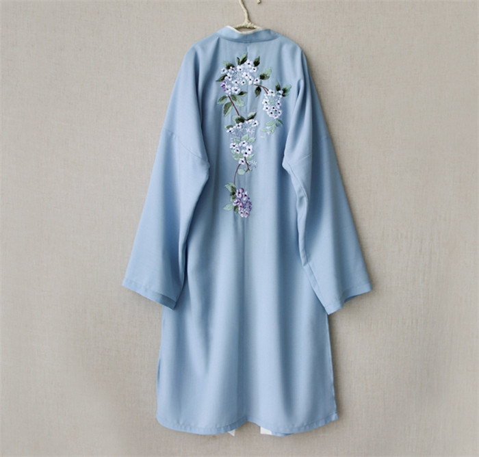  匠心啟航閱讀設計刺繡漢元素長款褙子