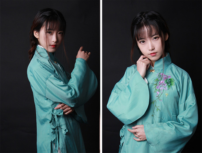 傳統(tǒng)復(fù)古立領(lǐng)長袖繡花上衣外套