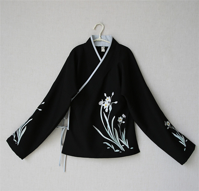 傳統(tǒng)漢元素中式上衣，交領(lǐng)中衣