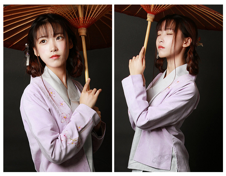 匠心啟航閱讀女裝手繪日常漢服中式對(duì)襟上衣