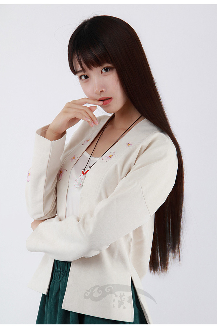 匠心啟航閱讀女裝手繪日常漢服中式對襟上衣