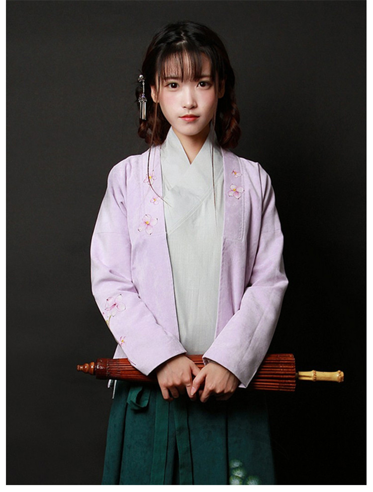 匠心啟航閱讀女裝手繪日常漢服中式對(duì)襟上衣