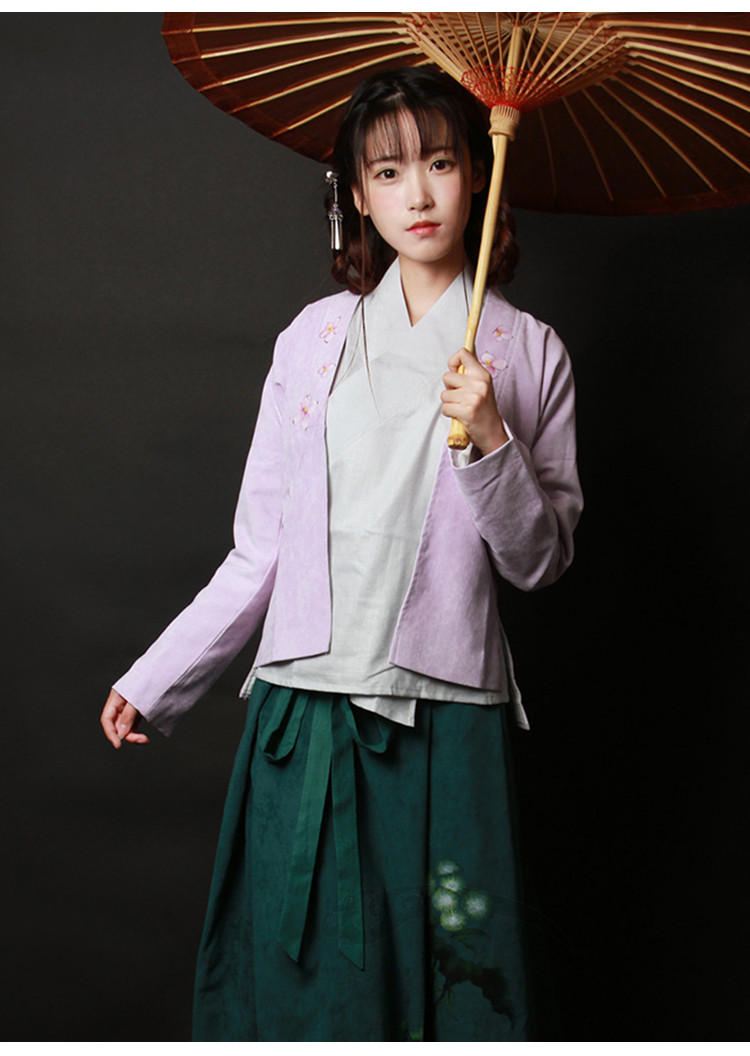 匠心啟航閱讀女裝手繪日常漢服中式對(duì)襟上衣