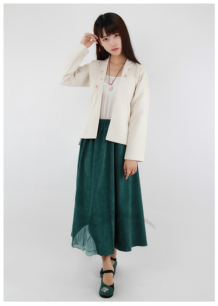 匠心啟航閱讀女裝手繪日常漢服中式對(duì)襟上衣