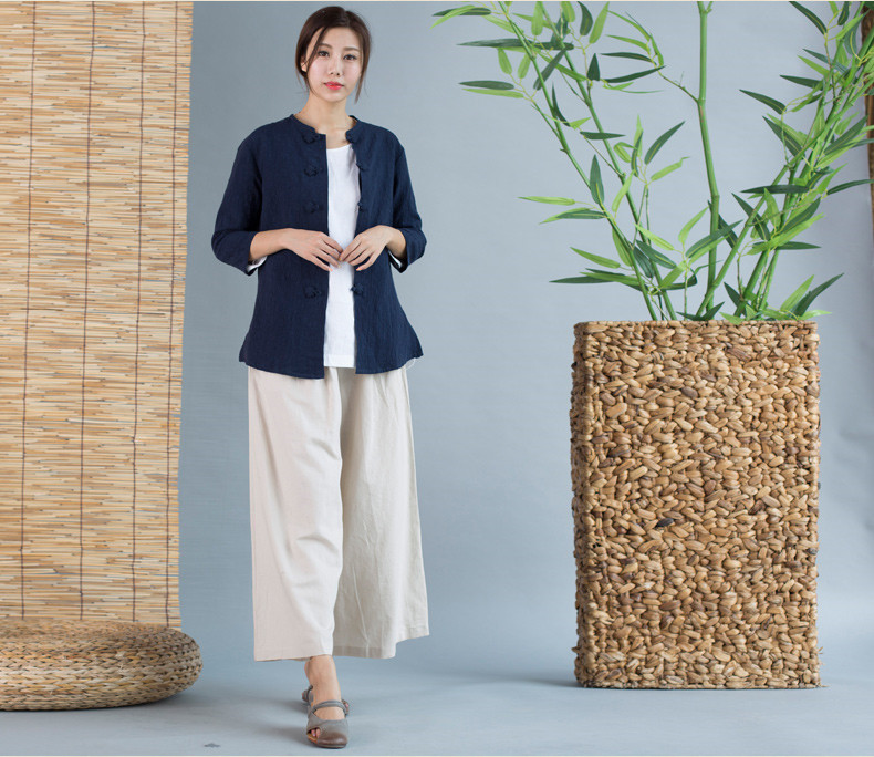 匠心啟航閱讀唐裝女外套七分袖中式茶服