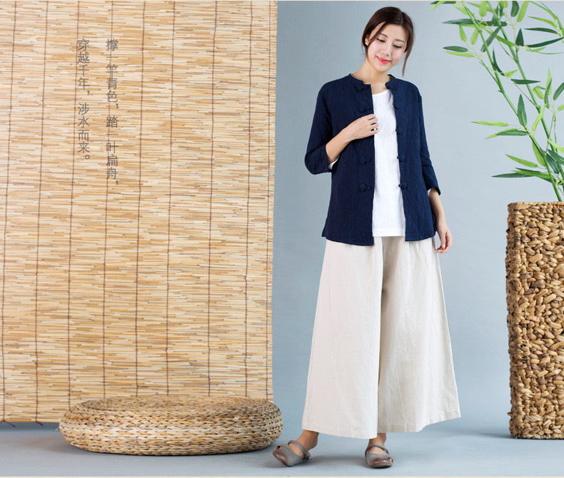 匠心啟航閱讀唐裝女外套七分袖中式茶服