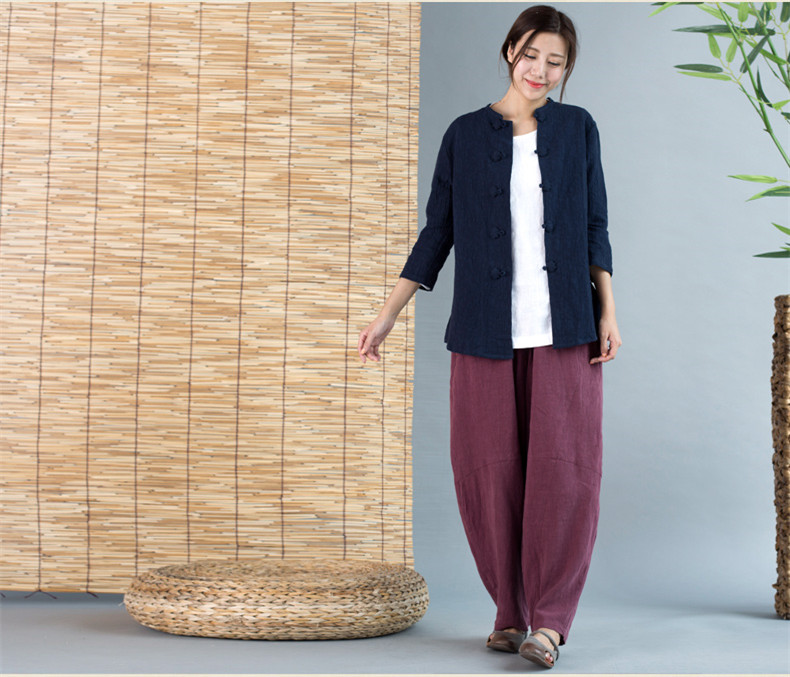 匠心啟航閱讀唐裝女外套七分袖中式茶服