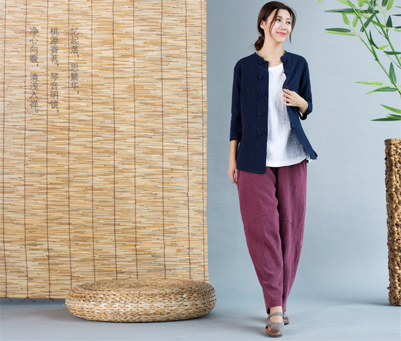 匠心啟航閱讀唐裝女外套七分袖中式茶服