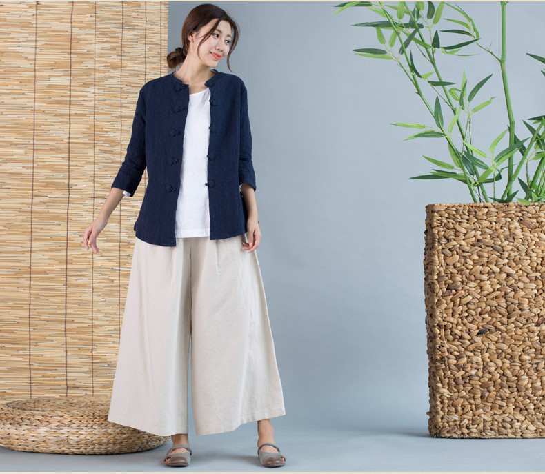 匠心啟航閱讀唐裝女外套七分袖中式茶服