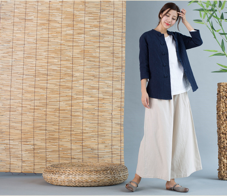 匠心啟航閱讀唐裝女外套七分袖中式茶服