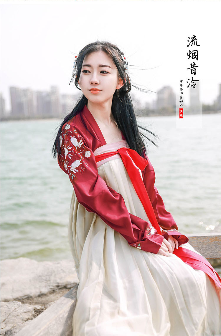 漢服女夏裝對(duì)襟齊腰齊胸襦裙
