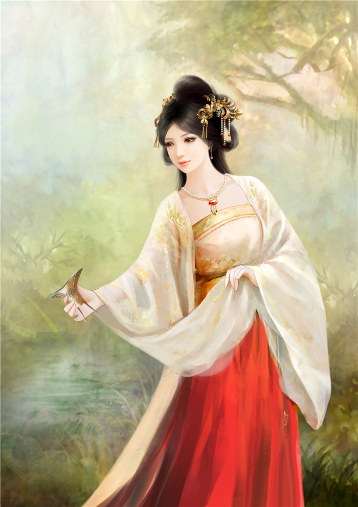 古風美女好看的插畫立繪圖片