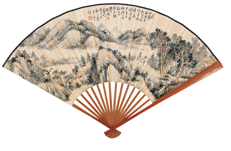 國(guó)畫大師陳半丁山水扇面