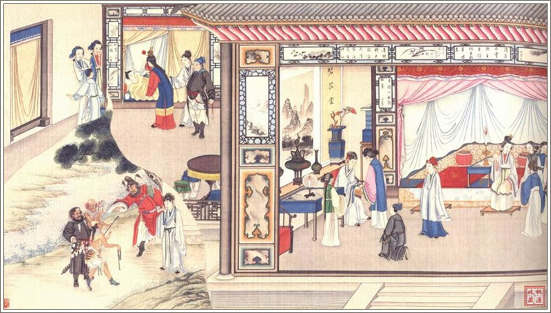 清代畫(huà)家孫溫繪畫(huà)的全本紅樓夢(mèng)圖（二）