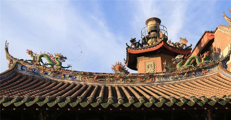 泉州老爺廟剪黏工藝屋頂