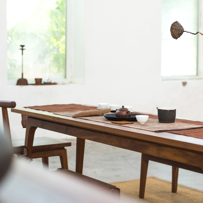 新中式實木茶桌椅組合，簡約現(xiàn)代客廳禪意茶臺