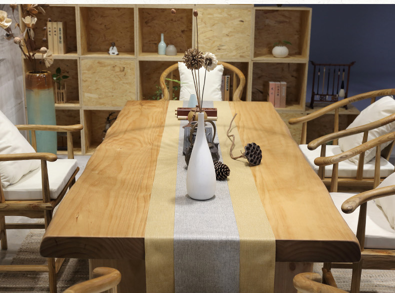 復(fù)古純實(shí)木茶桌椅組合，仿古簡(jiǎn)約功夫茶臺(tái)