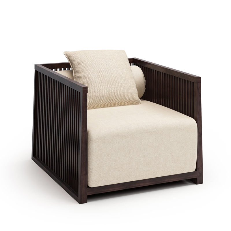 中式實(shí)木沙發(fā)組合，簡(jiǎn)約現(xiàn)代客廳布藝沙發(fā)