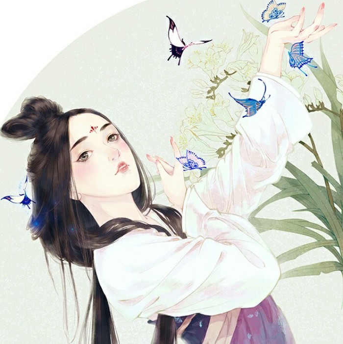 古典唯美女子頭像，水彩風(fēng)女生頭像