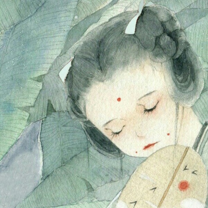 清雅風(fēng)格古典女生頭像，動(dòng)漫水彩古風(fēng)頭像