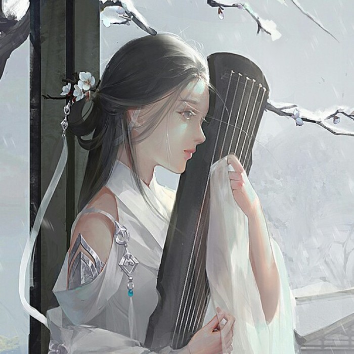 清雅風(fēng)格古典女生頭像，動(dòng)漫水彩古風(fēng)頭像