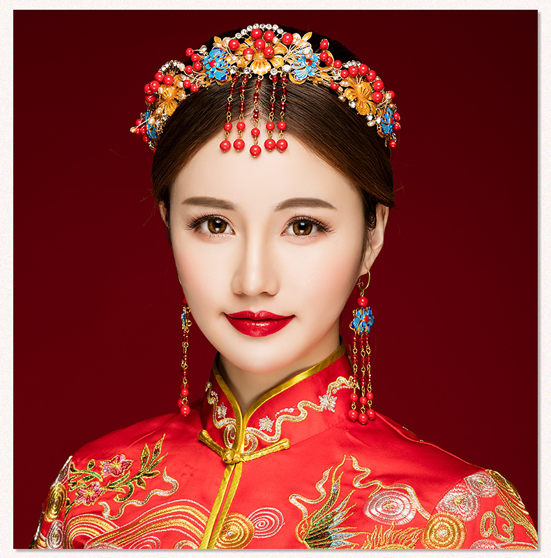 來唯美新娘古風額飾，皇冠結(jié)婚婚禮配飾