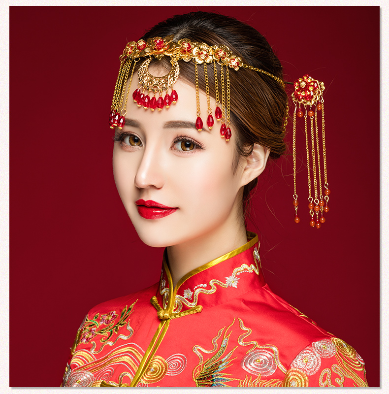 中式古典步搖額飾，優(yōu)雅高貴眉心墜