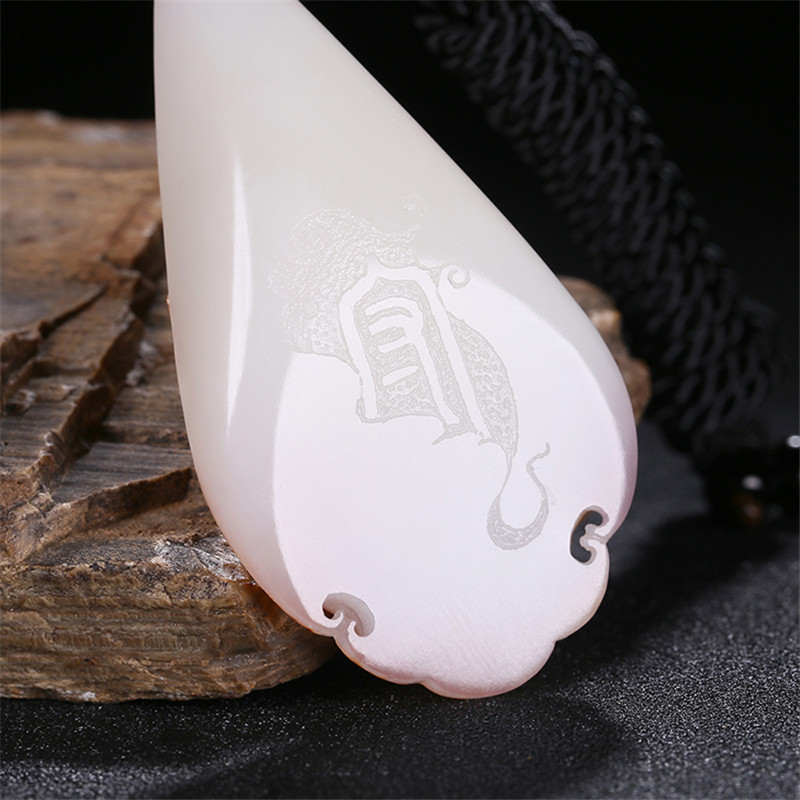 財(cái)福雙至和田玉貔貅掛墜，白玉籽料吊墜