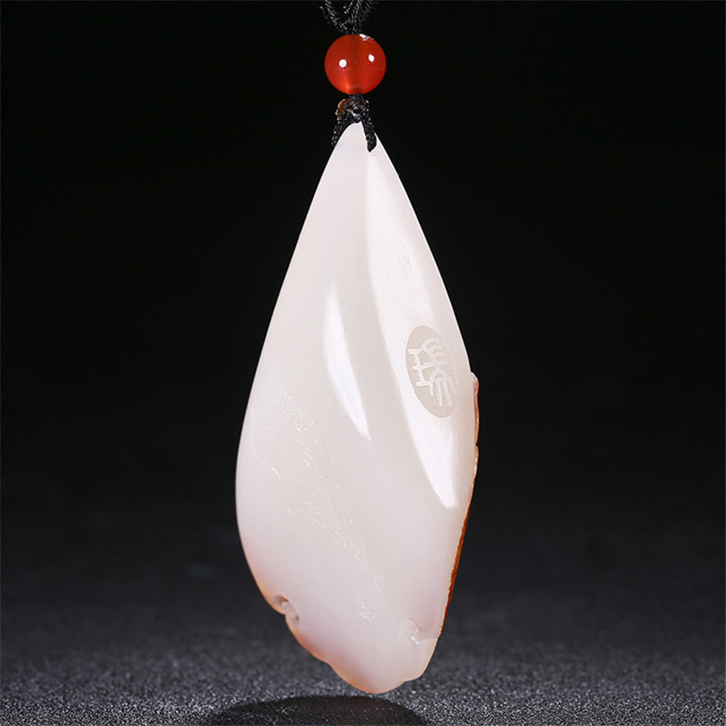 財(cái)福雙至和田玉貔貅掛墜，白玉籽料吊墜