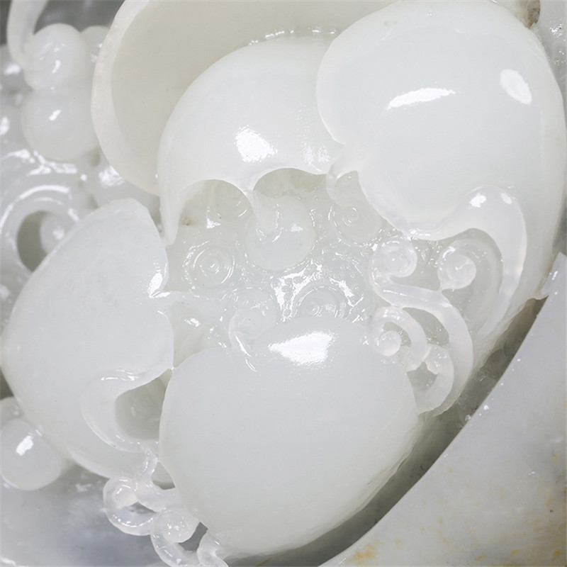 平步青云天然白玉鷺鷥擺飾，和田玉籽料真皮原