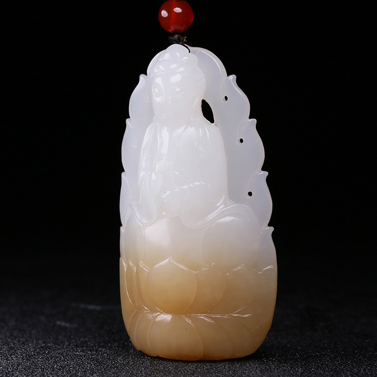夫妻和田玉掛墜，玉佛觀音彌勒佛項(xiàng)鏈