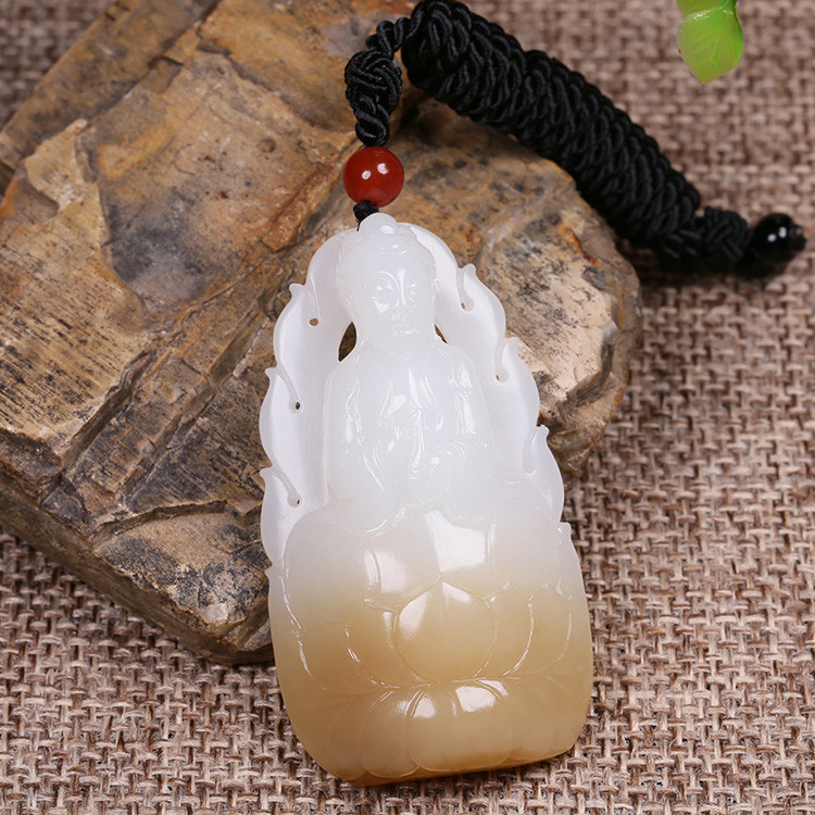 夫妻和田玉掛墜，玉佛觀音彌勒佛項(xiàng)鏈