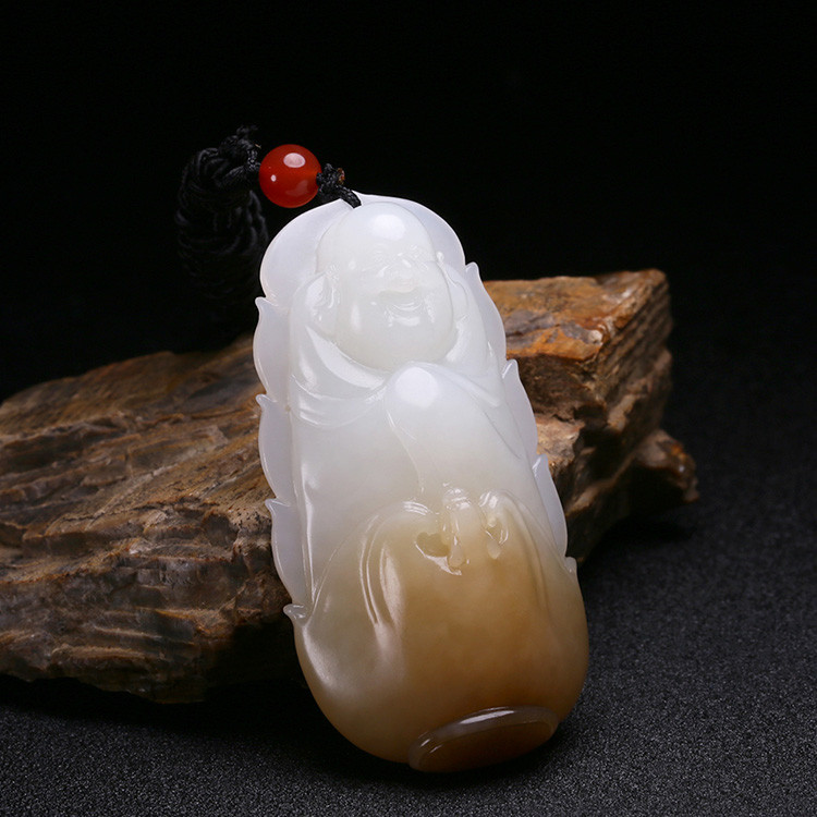 夫妻和田玉掛墜，玉佛觀音彌勒佛項(xiàng)鏈