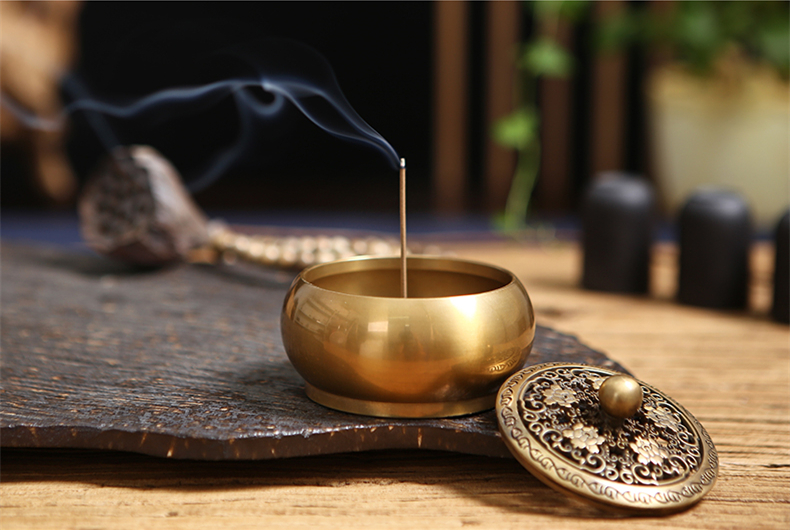 鏤空蝴蝶花紋純銅香爐，仿古沉香檀香熏香盤(pán)香