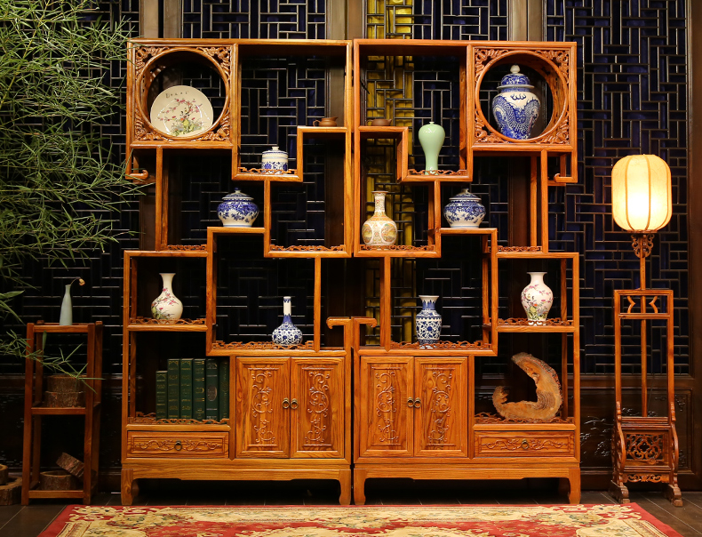 全實木中式隔斷仿古博古架，家具多寶閣格置物