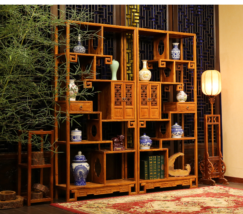 全實木中式隔斷仿古博古架，家具多寶閣格置物