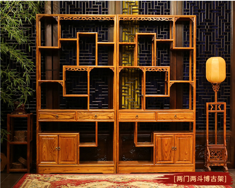 全實木中式隔斷仿古博古架，家具多寶閣格置物