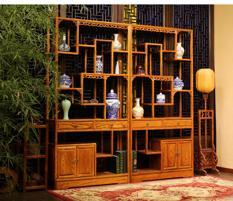 全實木中式隔斷仿古博古架，家具多寶閣格置物